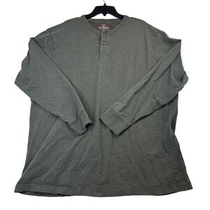 Outdoor Life Mens Wilderness Sueded Henley Long Sleeve Shirt XXL Green